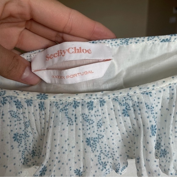 Chloe Floral and Polka Dot Georgette Dress - Picture 14 of 16